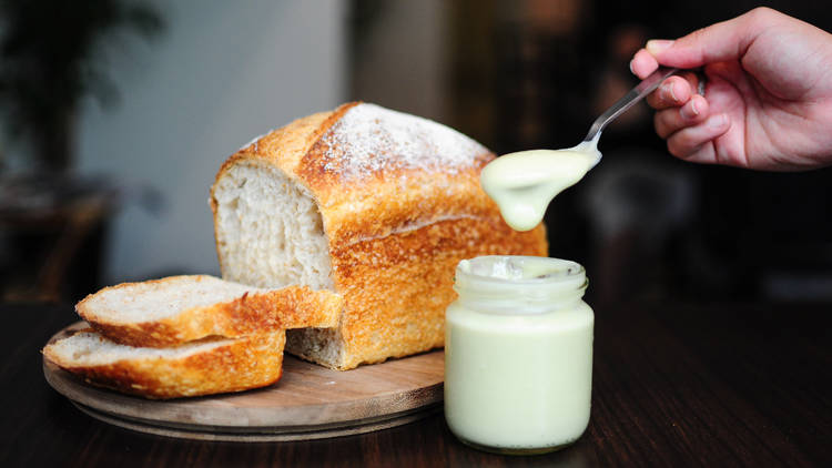 House-made kaya with sourdough bread at Li