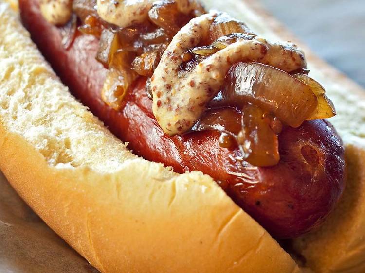 Smoked Douille Dog at Bayou Bakery, Coffee Bar & Eatery