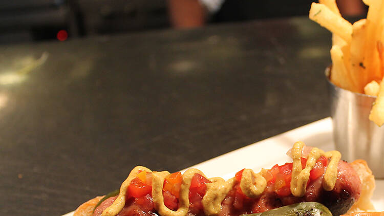 A5 Wagyu Chicago Dog at Bourbon Steak