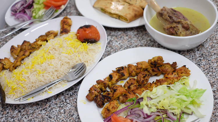 Afghani food on a table