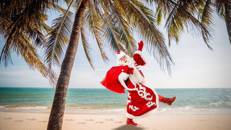 Santa Claus on the Beach