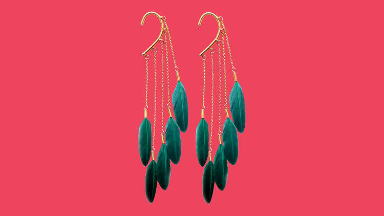 Feather earrings from Anni Jergenson