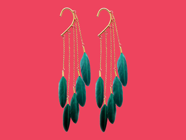 Feather earrings from Anni Jergenson