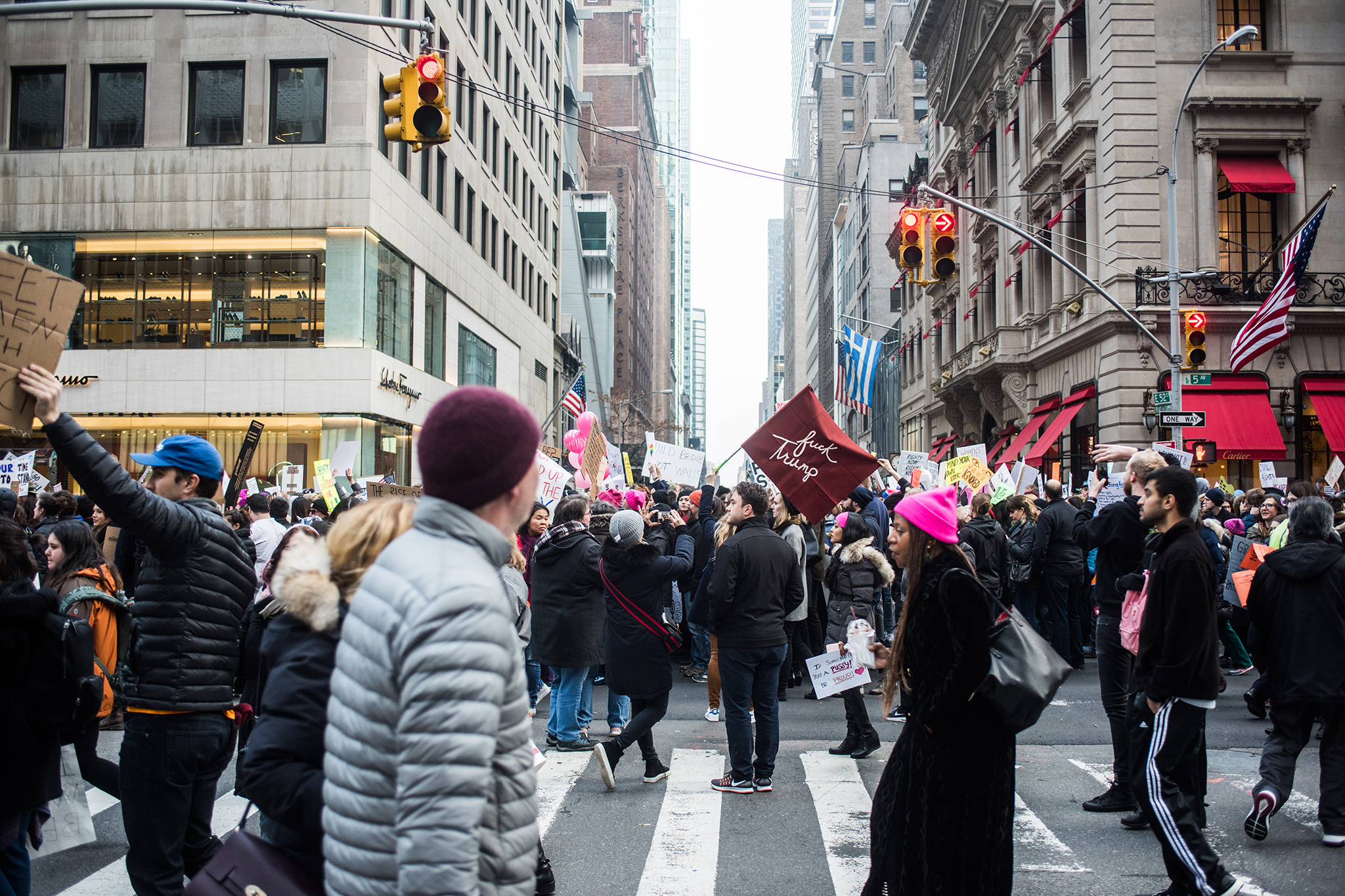 Best photos from the Women's March in NYC 2017 including signs