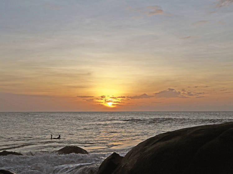 Watching the sunrise at the eastern beaches