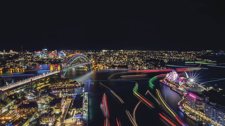 Harbour Lights during Vivid Sydney 2016.DESTINATION NSW USAGE ONLY.