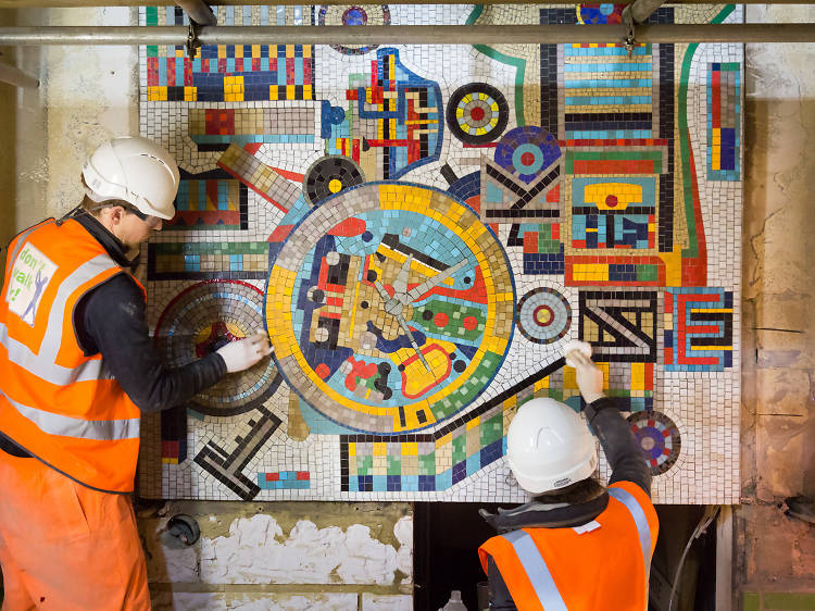 Restoring the Paolozzi mosaics at Tottenham Court Road