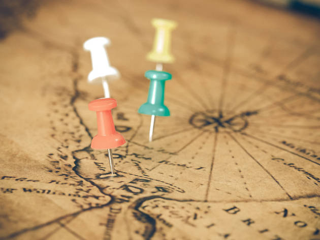 Pins on a map Pins on a map