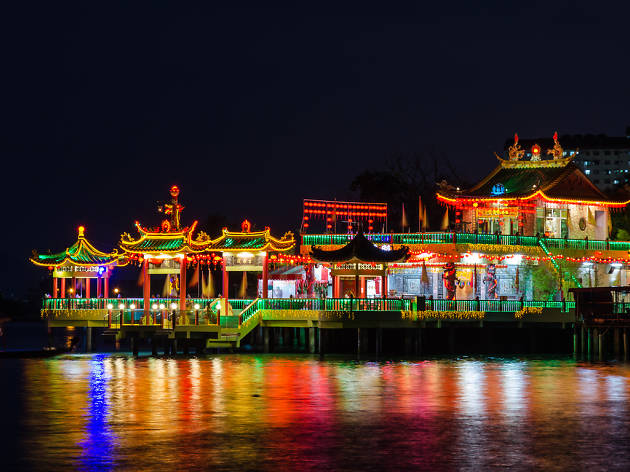Night View of A Mystical Temple 493170723