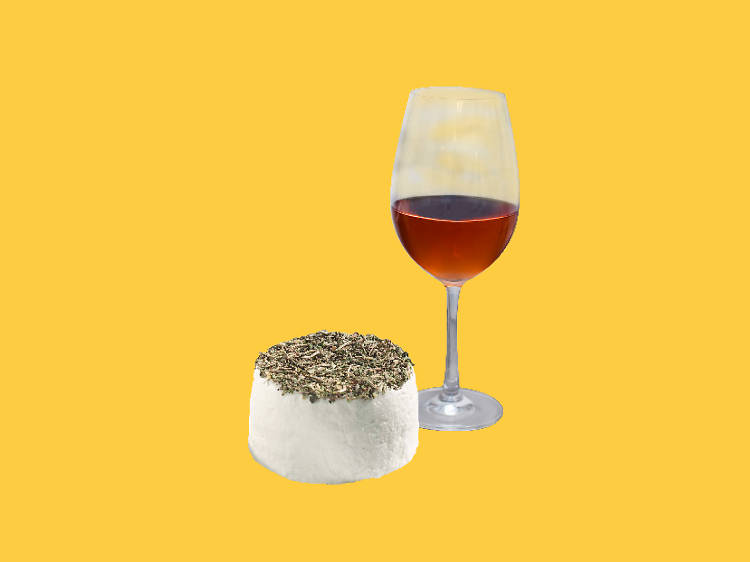 Herbal cheese and rosé