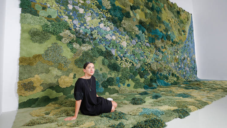 NGV Triennial 2017 announcement photo 27 Feb 2017 feat artist Alexandra Kehayoglou with her work No Longer Creek 2016 photographer credit Wayne Taylor