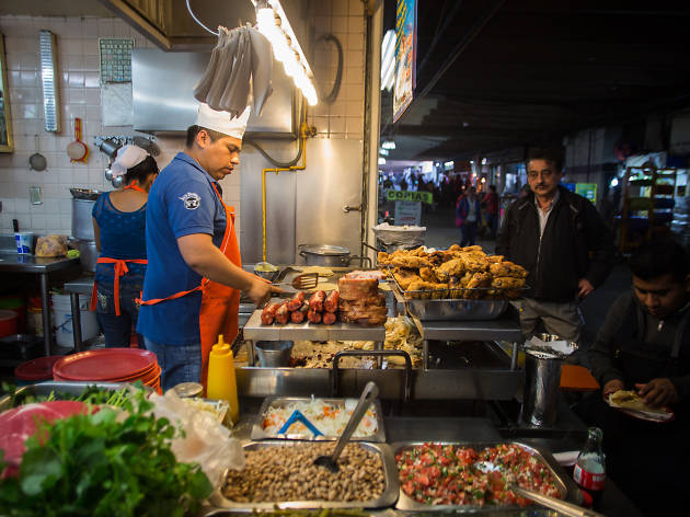 Puesto de comida Comida en la Central de Abasto