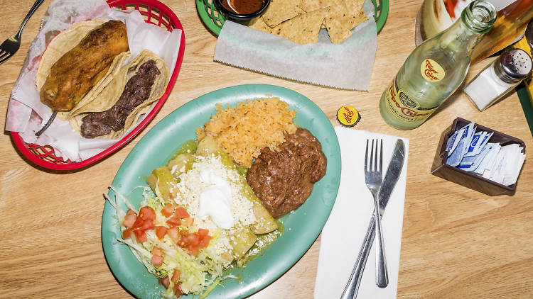 Chicken enchiladas at Taqueria Casa Del Pueblo