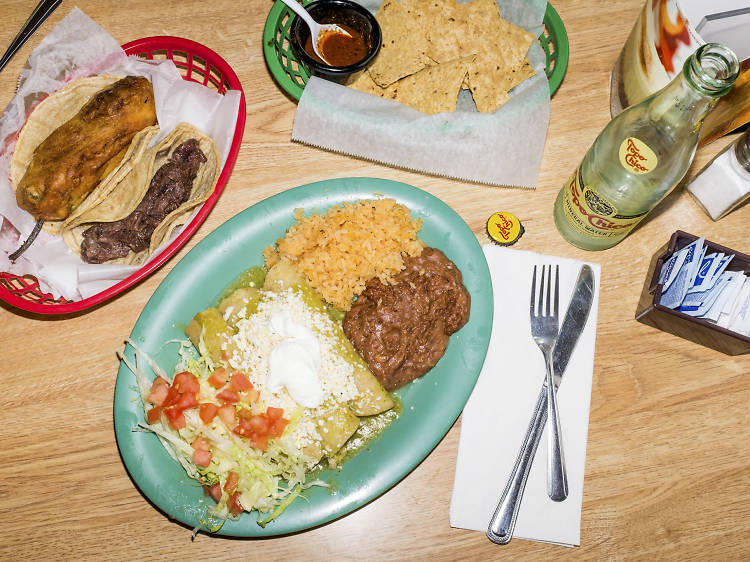 Chicken enchiladas at Taqueria Casa Del Pueblo