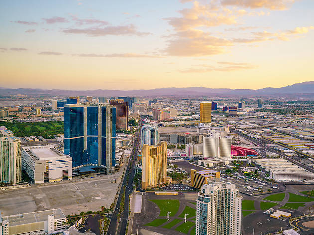 Aerial view of Las Vegas strip in Nevada USA Aerial view of Las Vegas strip in Nevada USA