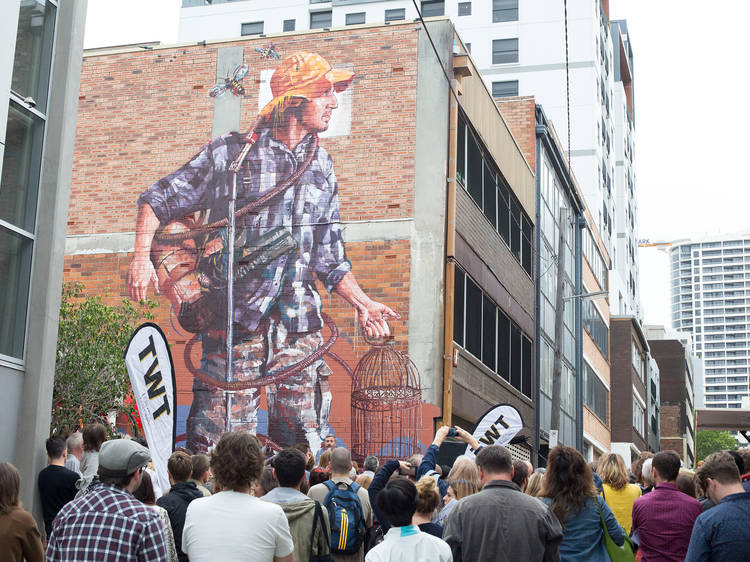 TWT Creative Precinct Block Party 2014 feat Mural by Fintan Magee courtesy TWT Creative Precinct 2017