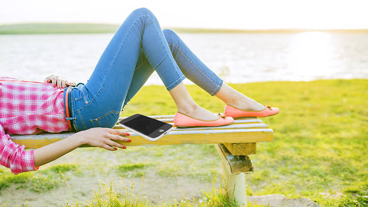 Woman on a bench