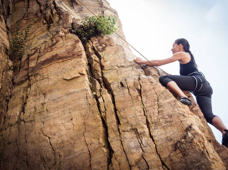 Rock climbing at the Delaware Water Gap