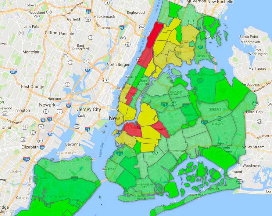 Map shows the most obnoxious neighborhoods in New York