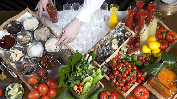 Bloody mary trolley at 45 Park Lane