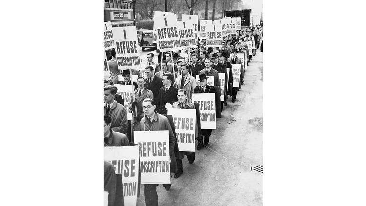 1939: Conscripts march, WWII