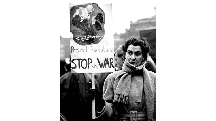 1956: Protesting against Suez Crisis