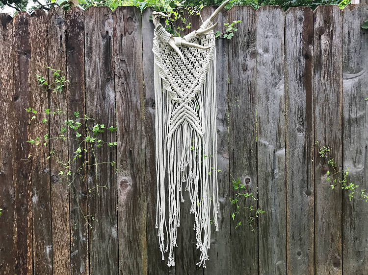 Macrame antler wall hanging from Seven Summers Old, $140