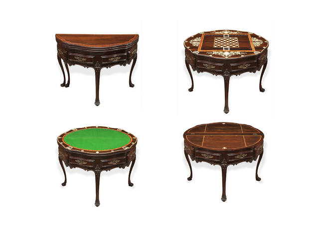 mesa de 4 tampos na casa museu medeiros de almeida