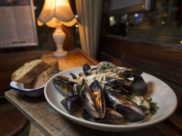 Steamed mussels at the Local Taphouse