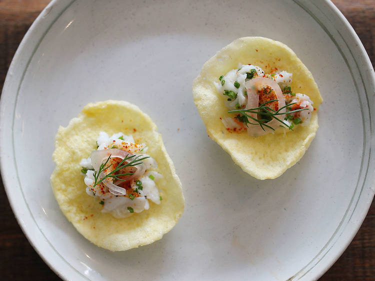 Spanner crab prawn crackers at the Lincoln