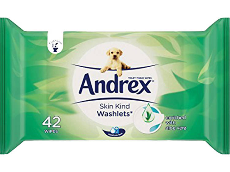 Andrex Skin Kind Washlets Flushable Toilet Tissue Wipes