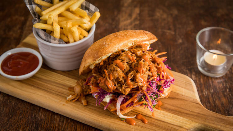 Pulled Jackfruit Burger at East Sydney Hotel