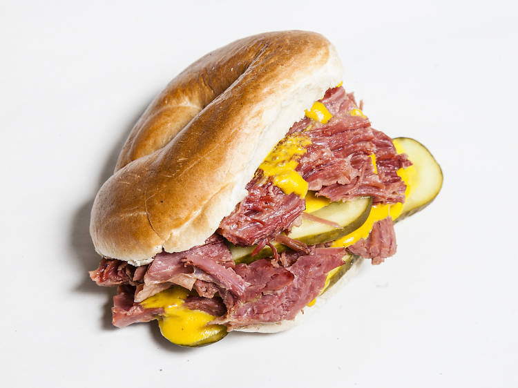 Hot salt beef at Beigel Shop