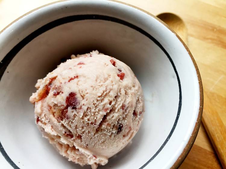 Red-bean–coconut sorbet at Bessou