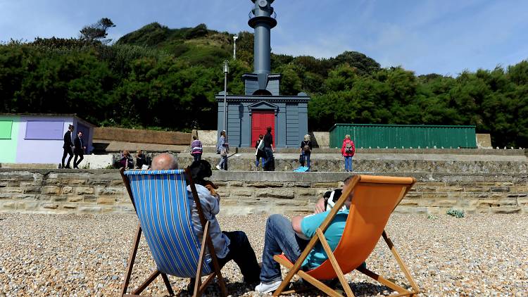 Art around Folkestone. Pablo Bronstein 'Beach Hut in the style of Nicholas Hawksmoor'