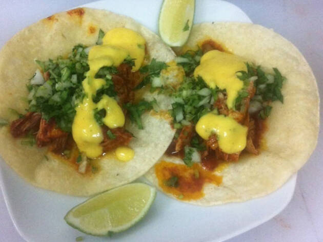 Cochinita pibil taco at Rincon Mexicano Cochinita pibil taco at Rincon Mexicano