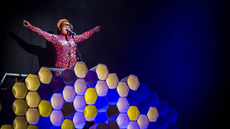 Hot Brown Honey 2016 Sydney Opera House production still feat Kim Busty Beatz Bowers photographer credit Anna Kucera