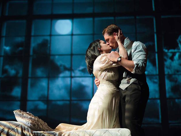 San Francisco Playhouse Two actors kissing