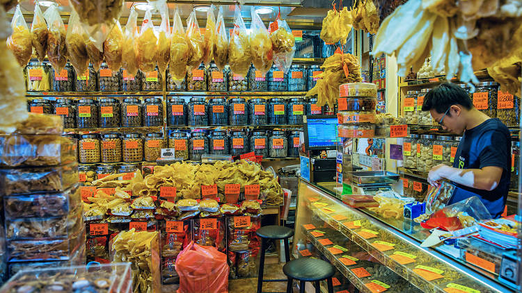 Dried seafood store on Des Voeux Road West