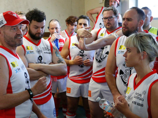 Sydney Reclink Community Cup 2016 lockerroom pop talk Rod Hunt Sydney Reclink Community Cup 2016 lockerroom pop talk Rod Hunt