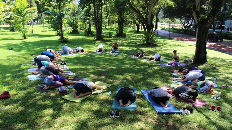 Yoga in the park