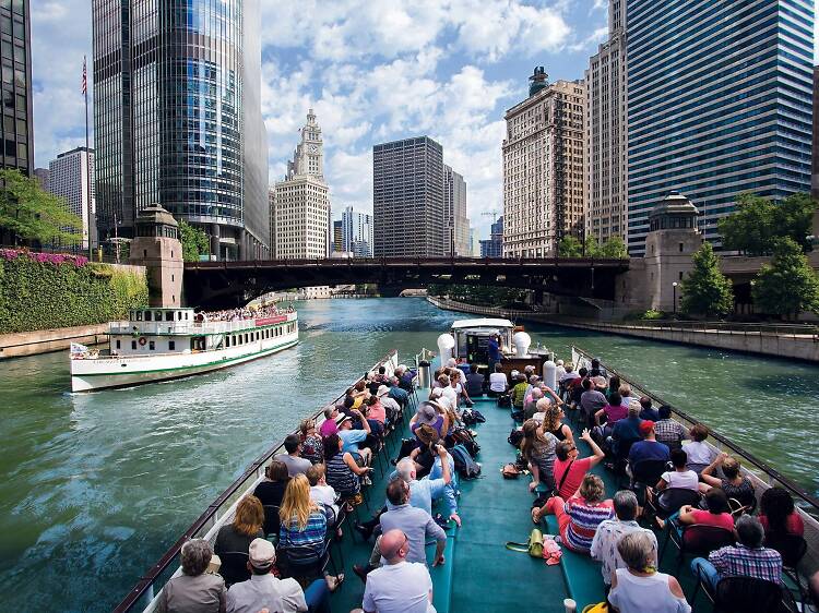 Cruise down Lake Michigan or the Chicago River