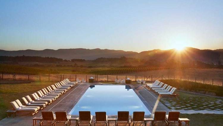 Adult-only Hilltop Pool overlooking the countryside