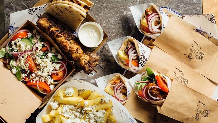 Greek Street Food spread