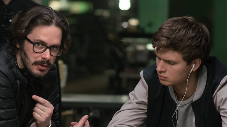 Edgar Wright directing Baby Driver