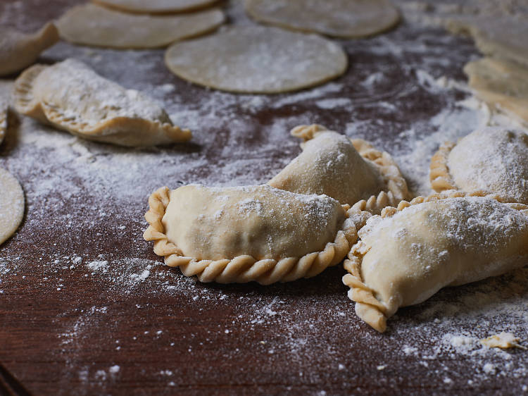 A freshly made empanada from CHE restaurant in Fitzroy