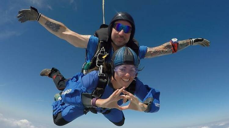 Tandem skydive near Stonehenge from Salisbury