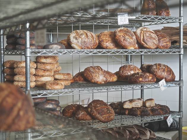 Bread on shelves at Iggy's Bread of the World Bread on shelves at Iggy's Bread of the World