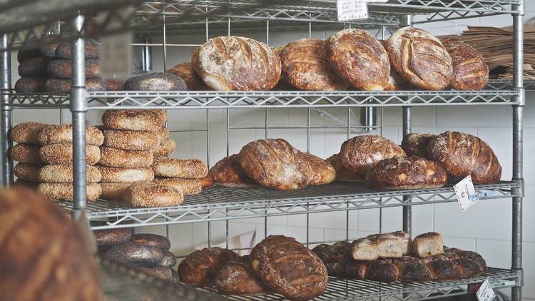 Bread on shelves at Iggy's Bread of the World