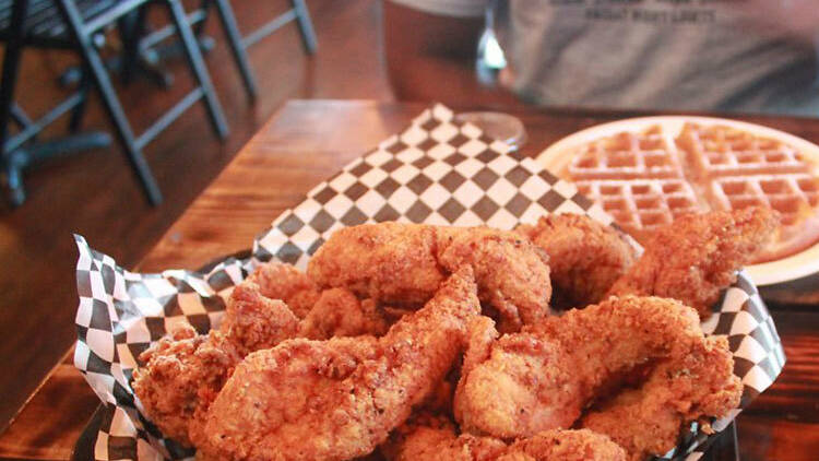 Breaded wings at Nate’s Wings and Waffles in Seattle, WA